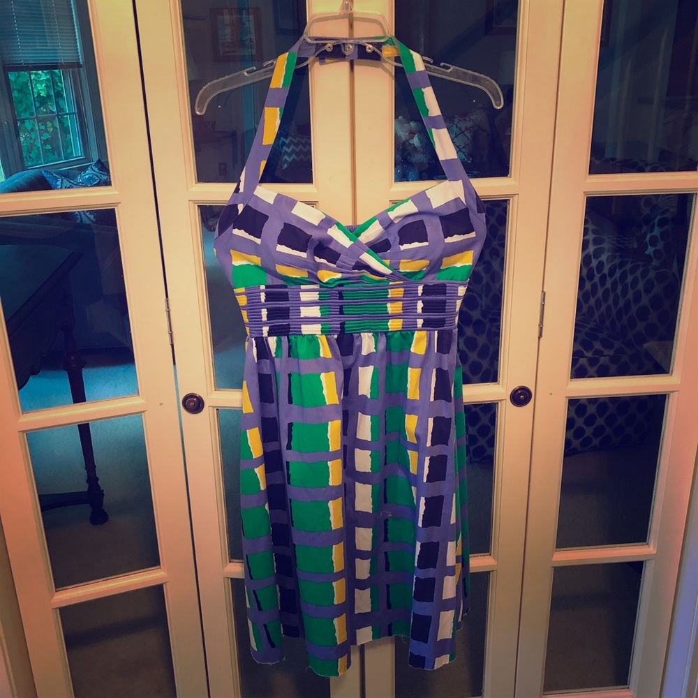 Picnic or garden party halter dress W POCKETS